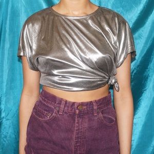 Silver Gold Metallic T-shirt Top